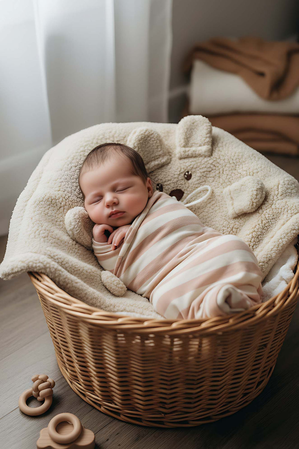 Teddy Bear Plush Baby Blanket – Soft & Cozy Infant Blanket