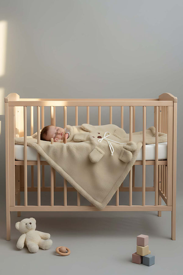Teddy Bear Plush Baby Blanket – Soft & Cozy Infant Blanket