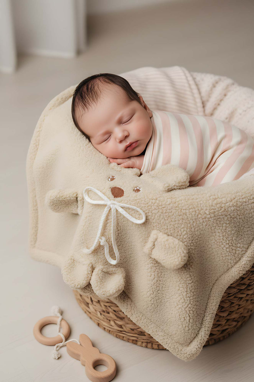 Teddy Bear Plush Baby Blanket – Soft & Cozy Infant Blanket