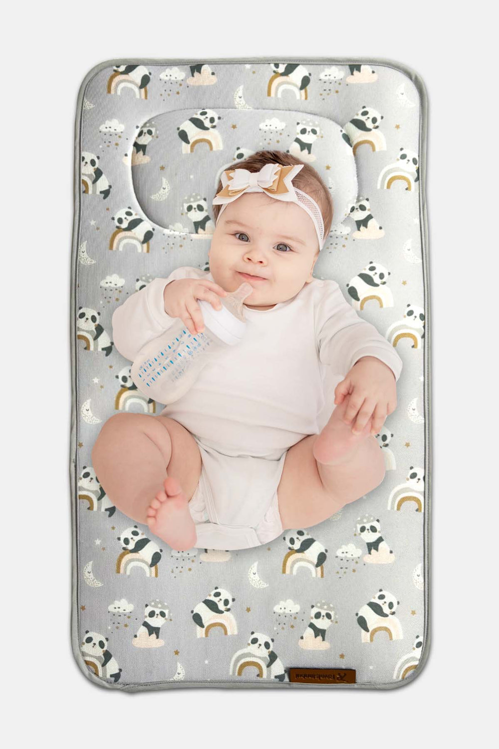 Panda Baby Changing Pad - Foldable Travel Diaper Mat - Waterproof & Machine Washable Soft Padded Newborn Changing Station