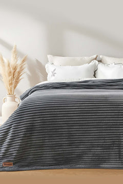Anthracite Gloria Double Wellsoft Throw/Blanket – Long Pile, Ultra Soft 100% Polyester, 200x230 cm