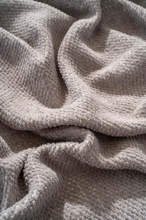 Aya Plush Gray Double Jacquard Deluxe Bedding Set - 3 Pieces Bedspread Set