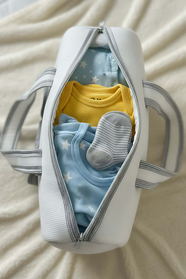Bow Gray Ribbon Mom & Baby Care Bag – Stylish & Practical Diaper Bag