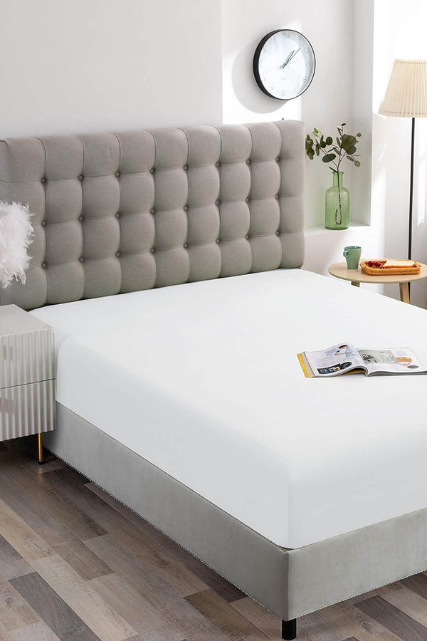 White Cotton Single Fitted Sheet 100x200 cm