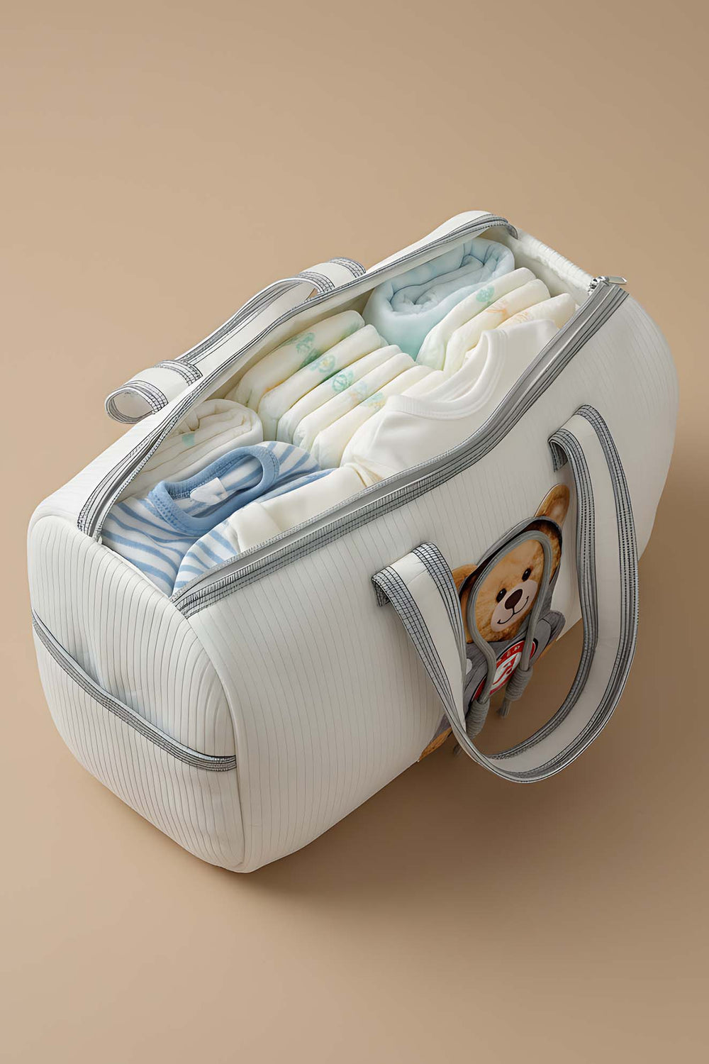 Hooded Teddy Bear Mom & Baby Care Bag – Cute & Practical Diaper Bag