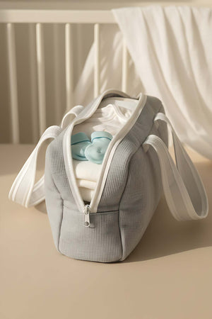 Bow White Ribbon Mom & Baby Care Bag – Stylish & Practical Diaper Bag