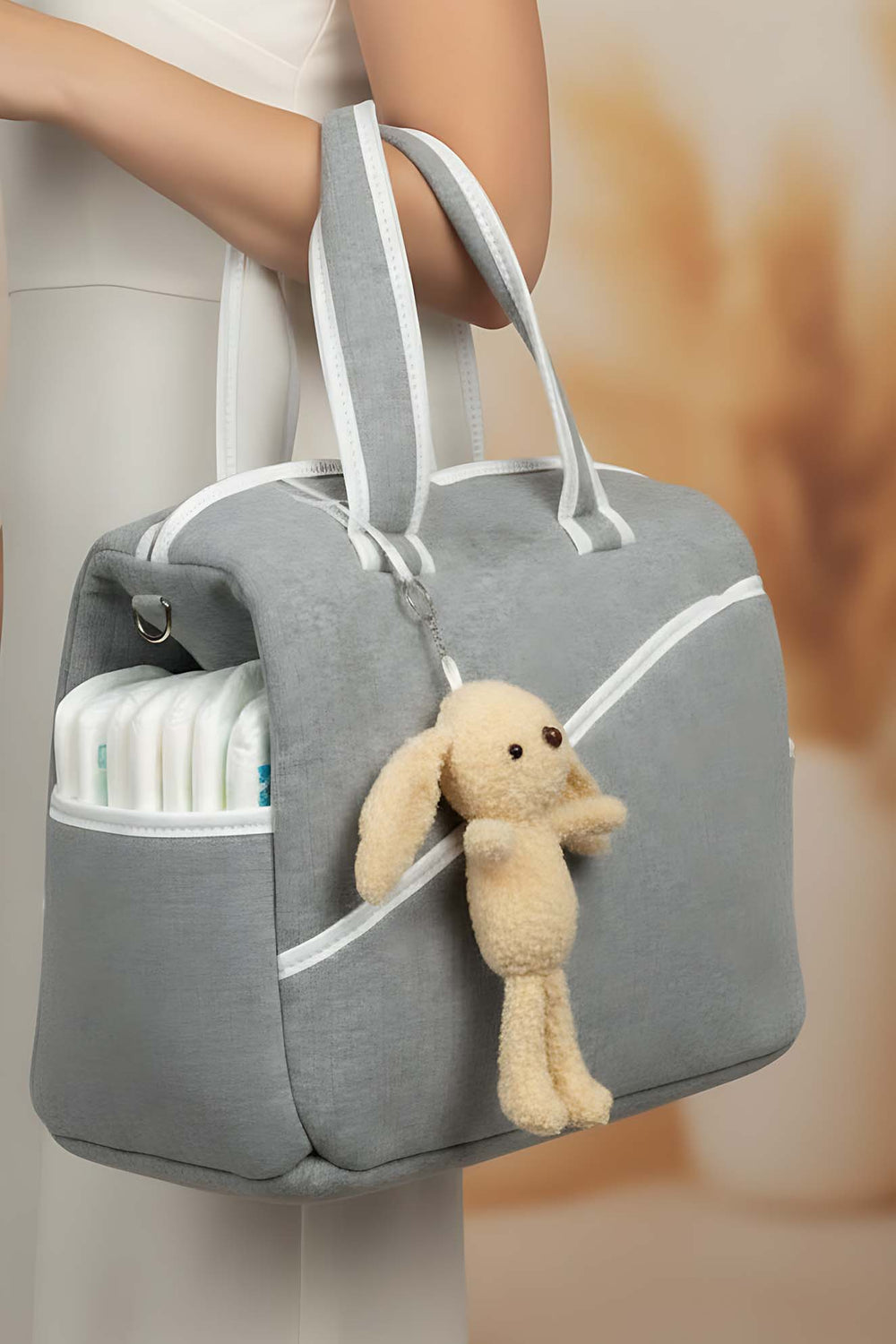 Plush Bunny Mom & Baby Care Bag – Cute & Practical Diaper Bag