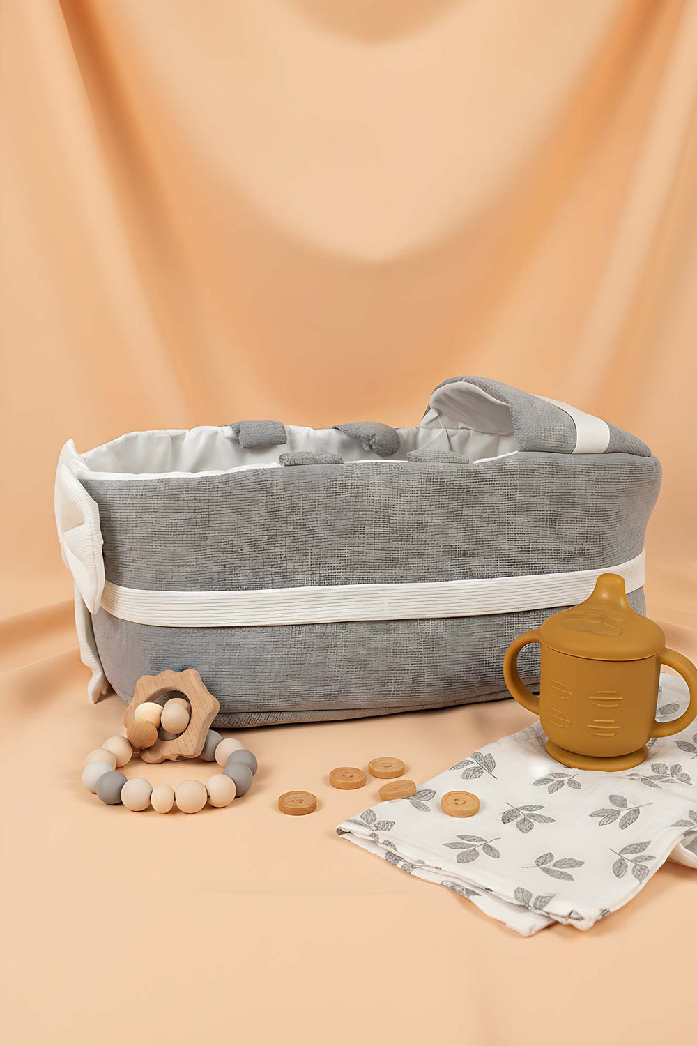 Bow Ribbon Gray Baby Carrier Bag – Stylish & Comfortable