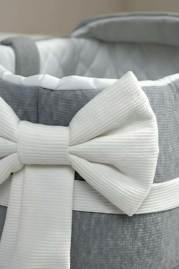 Bow Ribbon Gray Baby Carrier Bag – Stylish & Comfortable