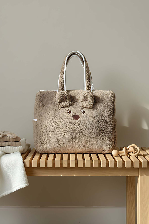 Teddy Bear Plush Diaper Bag for Mom & Baby