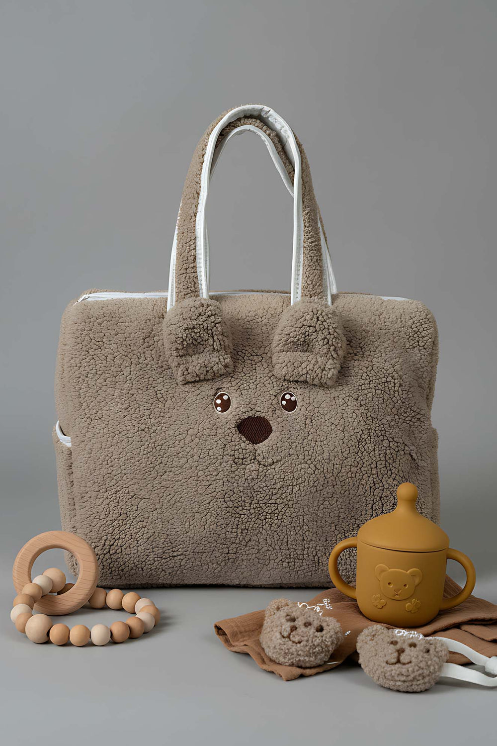 Teddy Bear Plush Diaper Bag for Mom & Baby