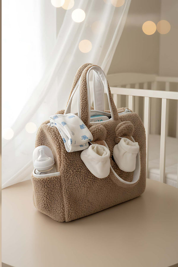 Teddy Bear Plush Diaper Bag for Mom & Baby