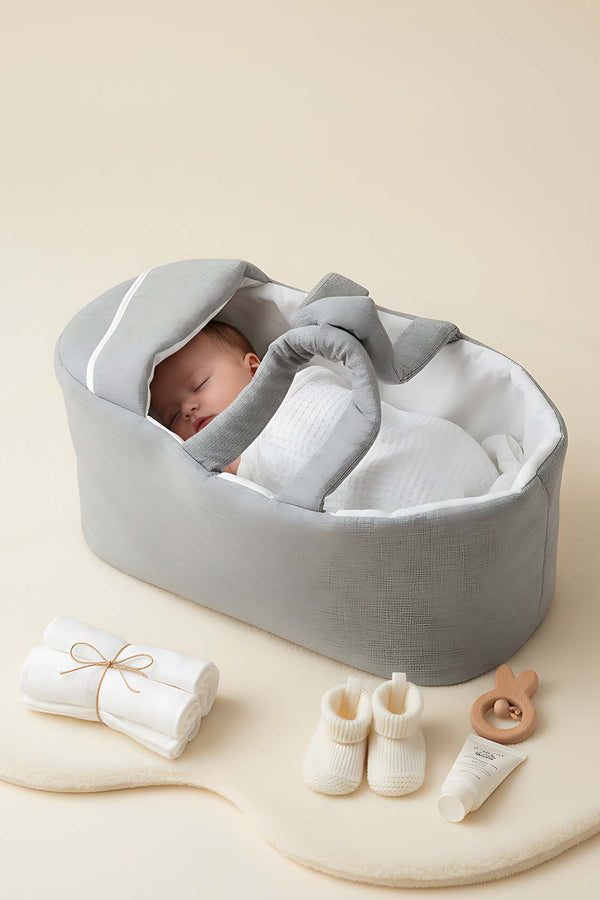 Gray Baby Carrier Bag – Soft, Practical & Comfortable