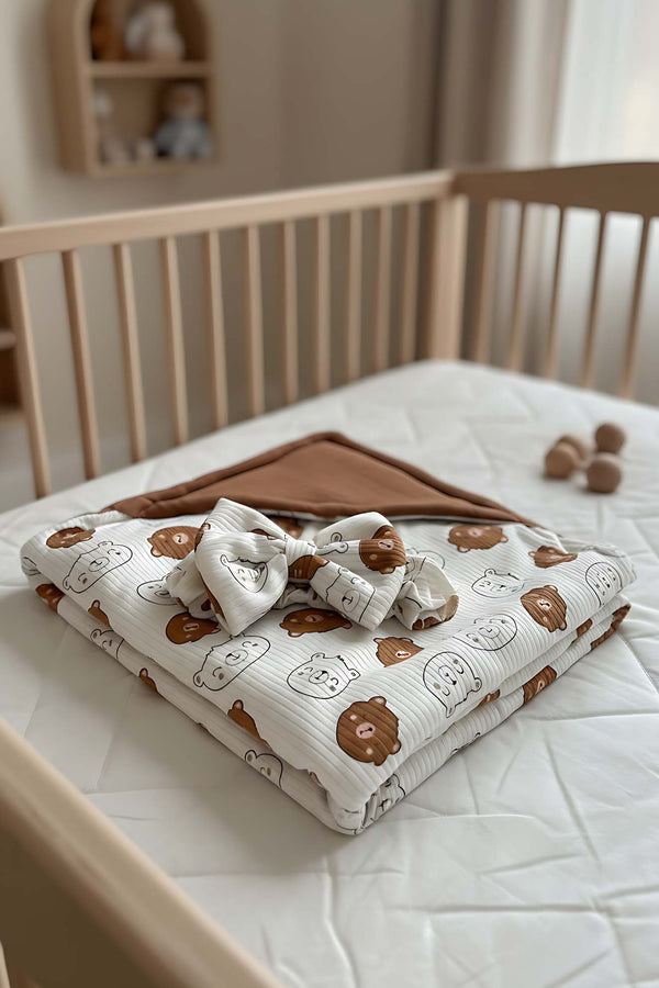 Mini Teddy Bear Baby Blanket – Soft & Cozy Infant Blanket