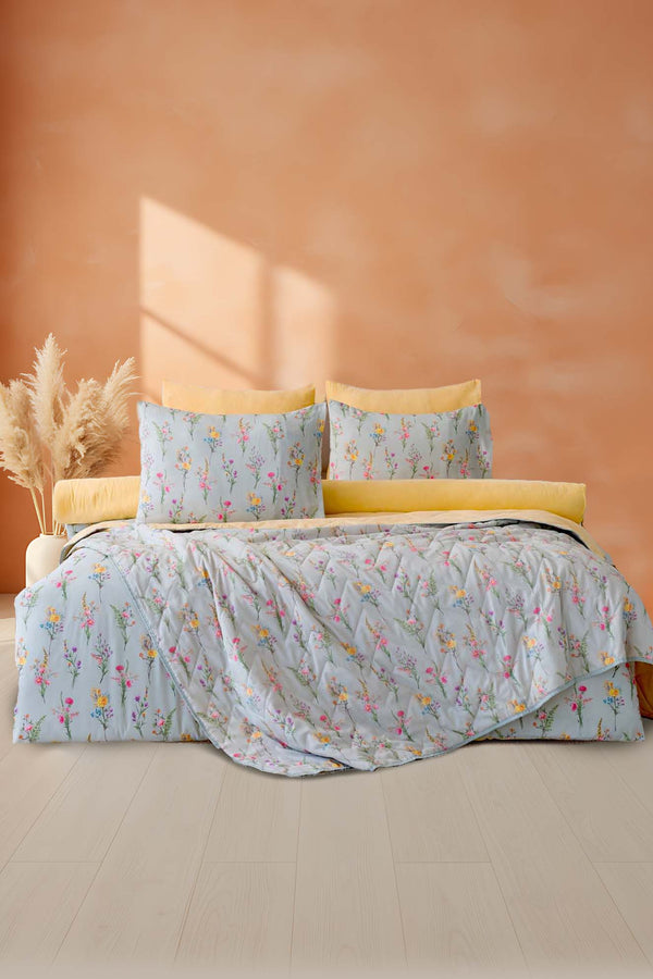 Begonvil Double Size Bedding Set with Quilt – 7 Piece Dowry Set