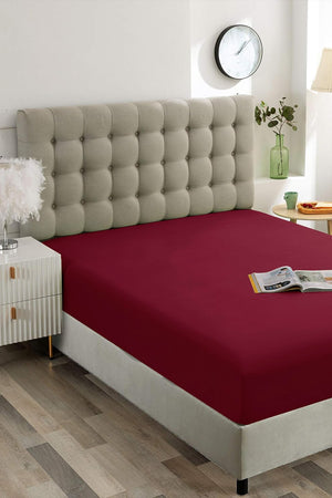 Burgundy Single Fitted Sheet 100x200 cm