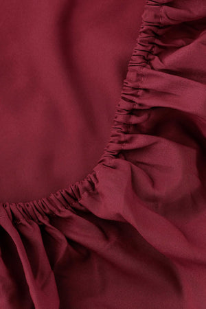 Burgundy Single Fitted Sheet 100x200 cm