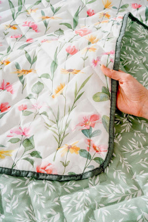 Botanical Double Size Outlet Quilted Cotton Bedspread & Coverlet