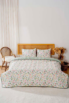 Botanical Double Size Outlet Quilted Cotton Bedspread & Coverlet
