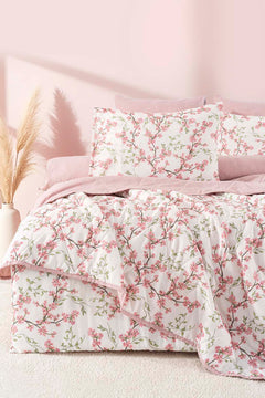 Sakura Double Double 7-Piece Bridal/Quilt Set – Polycotton Duvet Cover, Bedspread & Sheet Set, King/Cal-King Size