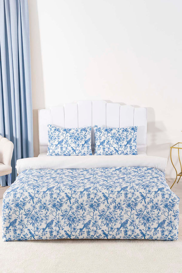 Nova Blue Polycotton Double Size Duvet Cover Set, Zipper, 200×215 cm, 3-Piece