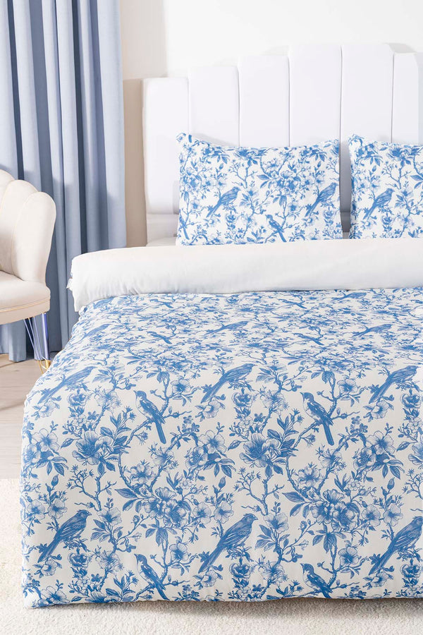 Nova Blue Polycotton Double Size Duvet Cover Set, Zipper, 200×215 cm, 3-Piece