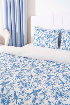 Nova Blue Polycotton Double Size Duvet Cover Set, Zipper, 200×215 cm, 3-Piece