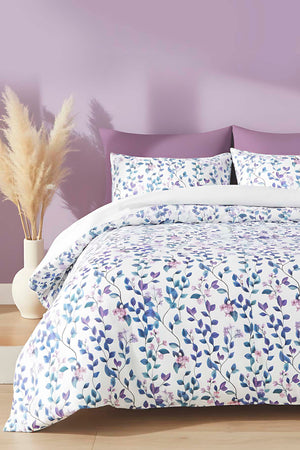 Sardunya Patterned Double Duvet Cover Set, Cotton