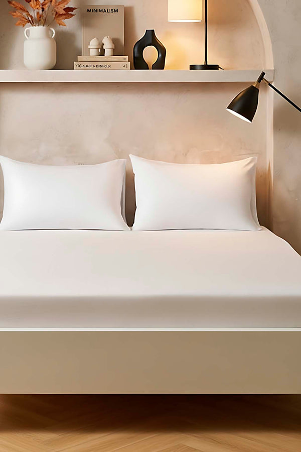 White King Size 100% Cotton Flat Sheet – Breathable, Non-Fitted, Single Piece, 240x260 cm