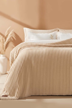 Cappuccino Gloria Double Wellsoft Throw/Blanket – Long Pile, Ultra Soft 100% Polyester, 200x230 cm