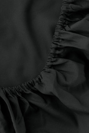 Black Double Fitted Sheet 160x200 cm