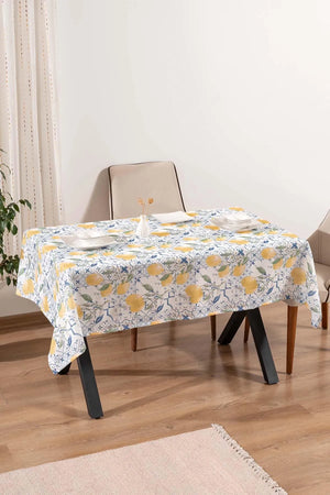 Tile Lemon Pattern Tablecloth, Table Napkin, Picnic Cloth
