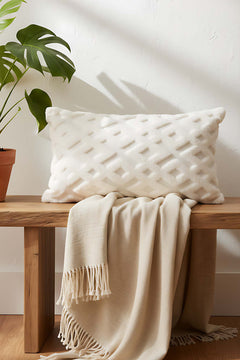 Clara Rectangular Decorative Cushion Cover – Double Sided, Zipper Closure, Cotton Blend, 30x50 cm