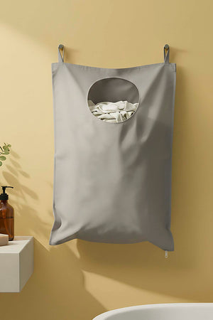 Grey Zippered Over-the-Door Laundry & Toy Storage Bag