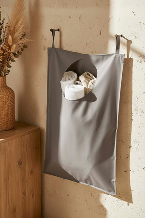 Grey Zippered Over-the-Door Laundry & Toy Storage Bag