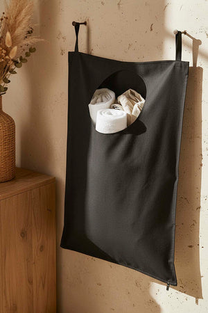 Black Zippered Over-the-Door Laundry & Toy Storage Bag