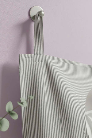 Grey Striped Zippered Over-the-Door Laundry & Toy Storage Bag