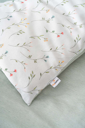 Clara Green Single Duvet Cover Set Cotton
