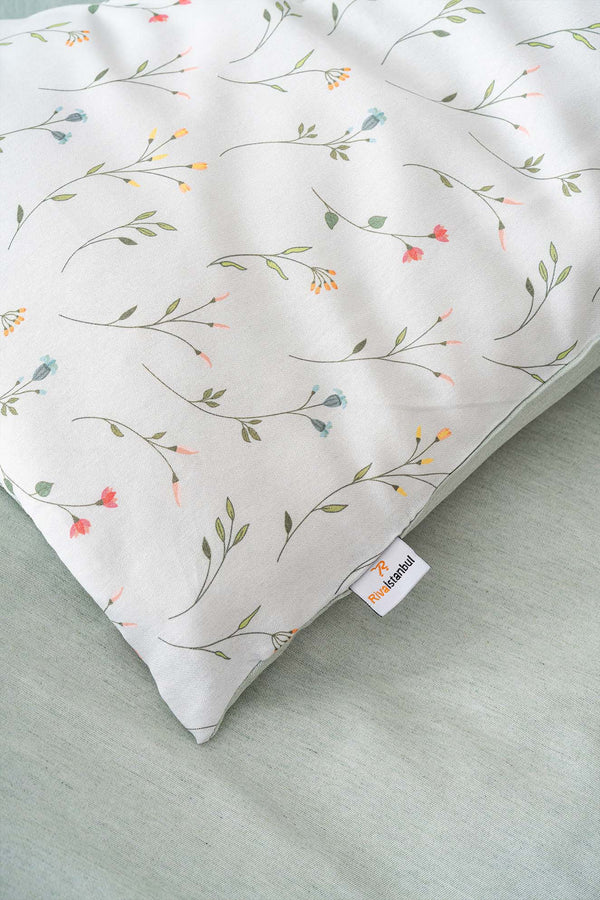 Clara Green Single Duvet Cover Set Cotton