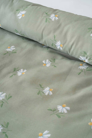 Green Daisy Outlet Double Bedding Set – Cotton