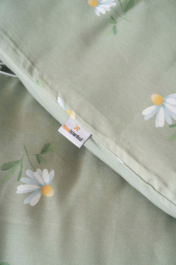 Green Daisy Outlet Double Bedding Set – Cotton