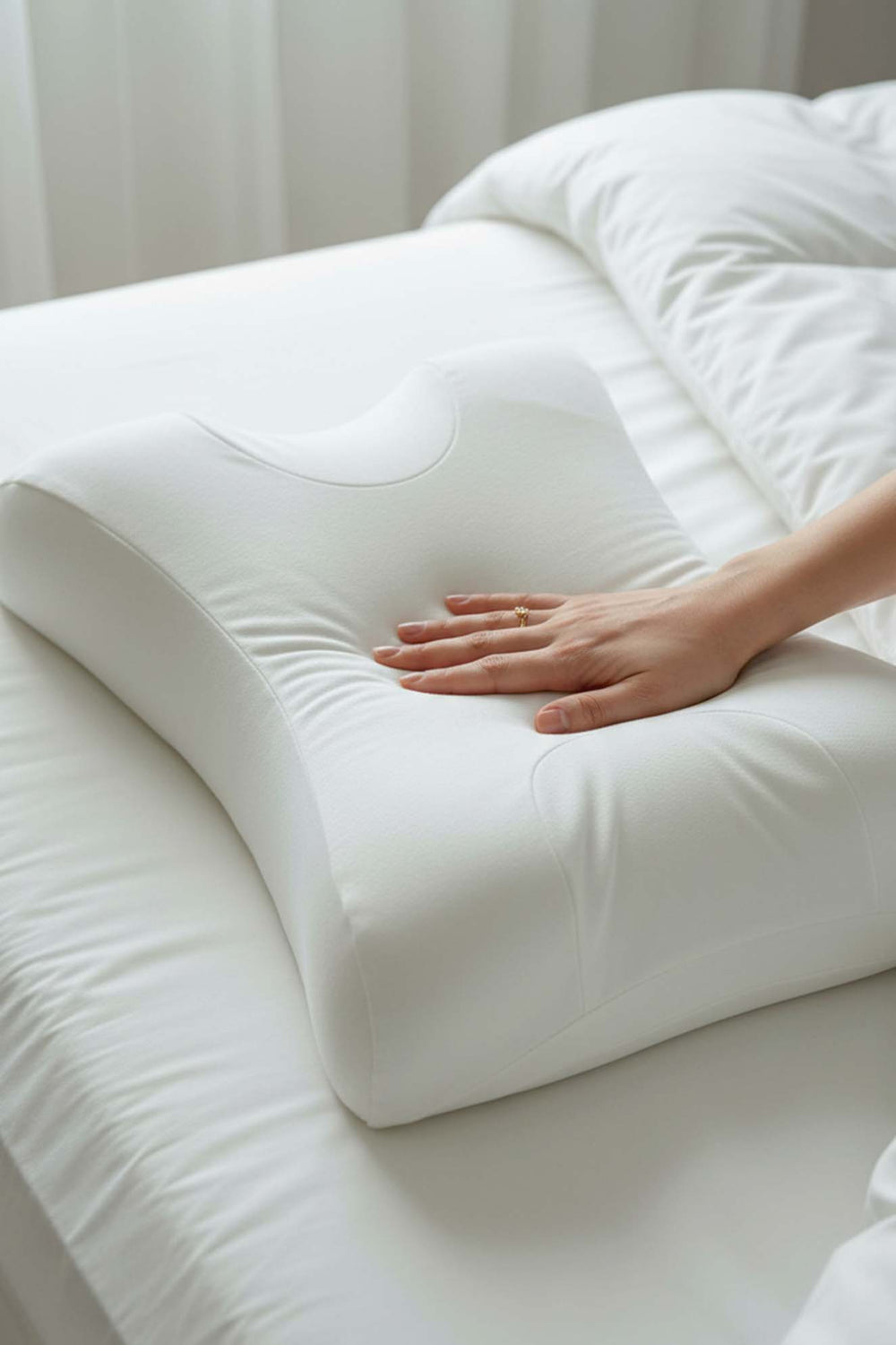 Valessa Orthopedic Memory Foam Pillow – Beauty Pillow, Anti-Wrinkle Facial Pillow with Neck Support, Visco Pillow, 55x35x12 cm