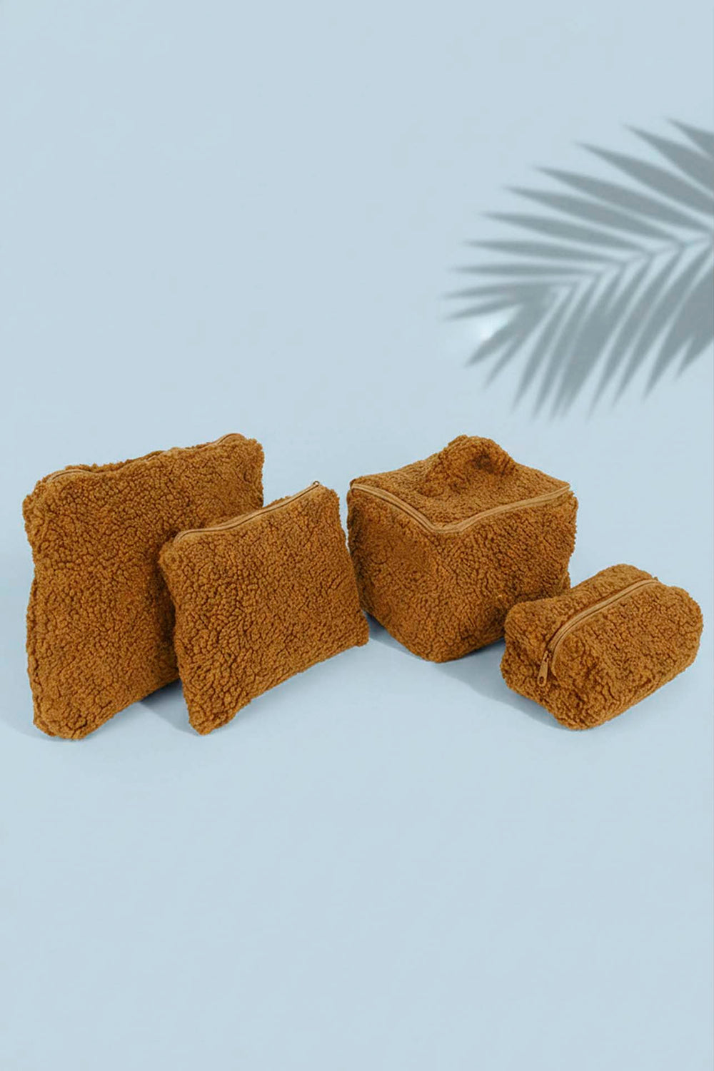 Cinnamon Teddy 4-Piece Makeup & Accessory Bag Set