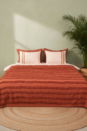Limi Rolf Cinnamon Double Nevresim-Style Bedspread 7-Piece Bedding Set
