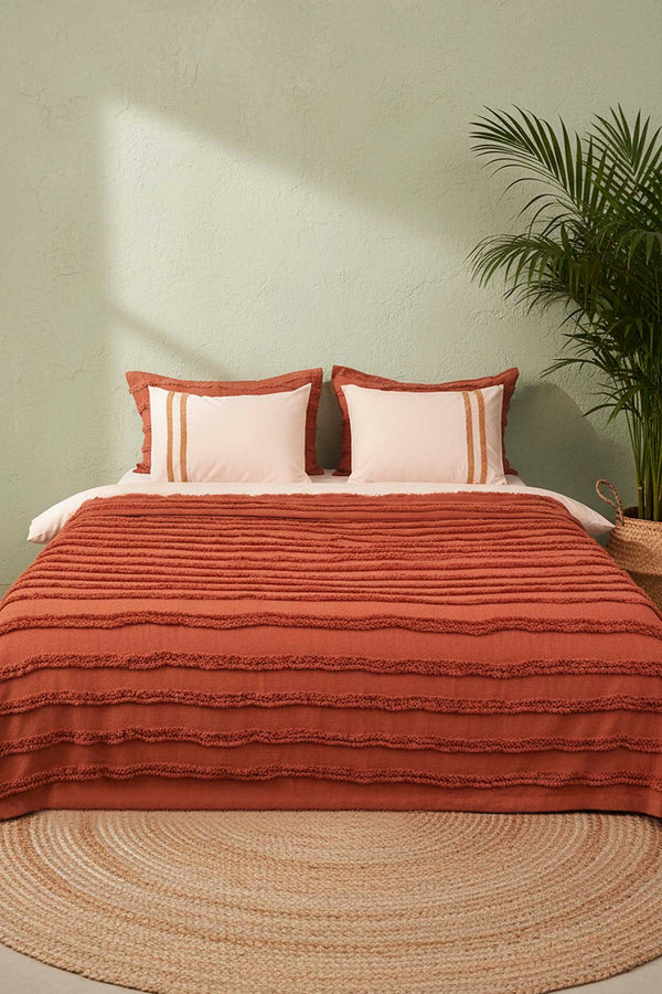 Limi Rolf Cinnamon Double Nevresim-Style Bedspread 7-Piece Bedding Set