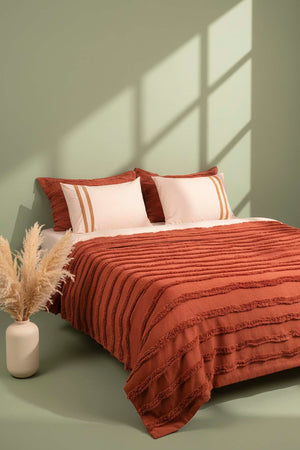 Limi Rolf Cinnamon Double Nevresim-Style Bedspread 7-Piece Bedding Set