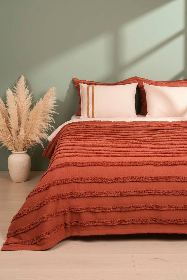 Limi Rolf Cinnamon Double Nevresim-Style Bedspread 7-Piece Bedding Set