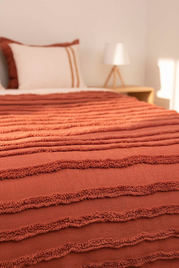 Limi Rolf Cinnamon Double Nevresim-Style Bedspread 7-Piece Bedding Set