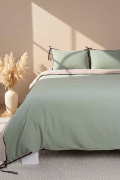 Demeter Mint Double Size 100% Cotton Duvet Cover Set – 4 Pieces