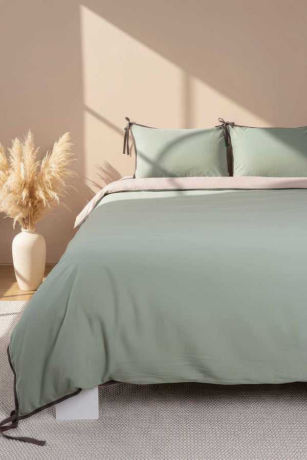 Demeter Mint Double Size 100% Cotton Duvet Cover Set – 4 Pieces